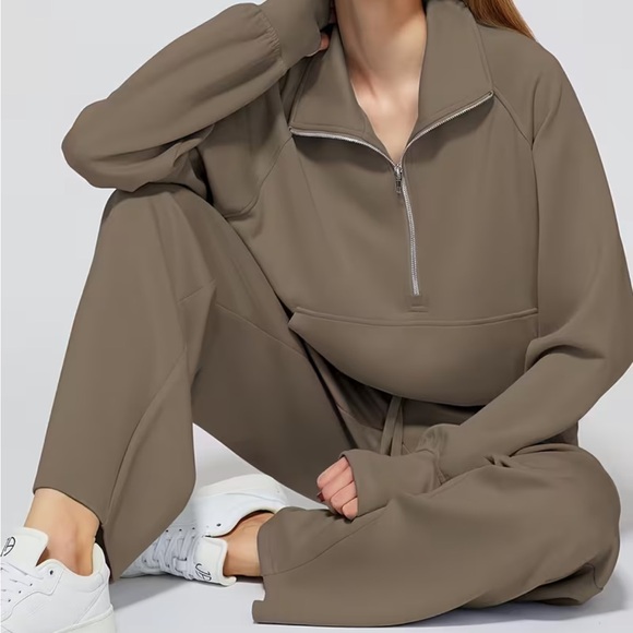 NWT TEMU 2 PC. MATCHING LOUNGEWEAR SET, SIZE SMALL, TAN - Picture 5 of 12